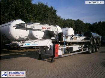 Asca 3-axle tank container trailer 20 ft. ADR/GGVS - Semi-reboque transportador de contêineres/ Caixa móvel